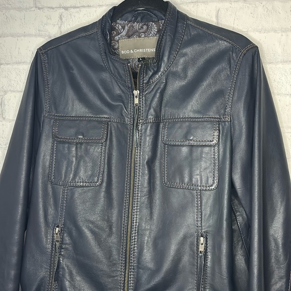 Bod & Christensen Leather Jacket Size L - Picture 2 of 16